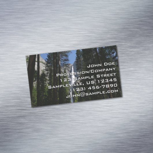 ヨセミテ滝と森の風景写真 マグネット名刺 (インサイチュ)