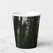 ヨセミテ滝と森の風景写真 紙コップ (正面)