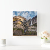 ヨセミテ滝スニック、カリフォルニア スクエア壁時計 (ホーム)