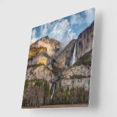 ヨセミテ滝スニック、カリフォルニア スクエア壁時計 (傾斜)