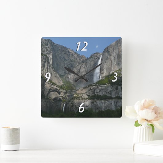 ヨセミテ滝ズIIIヨセミテ国立公園出身 スクエア壁時計 (ホーム)