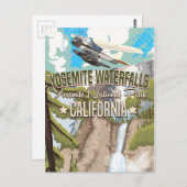ヨセミテ滝ヴィンテージ旅行ポスター ポストカード (正面/裏面)