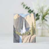 ヨセミテ滝 | 国立公園水彩画 ポストカード (スタンド正面)