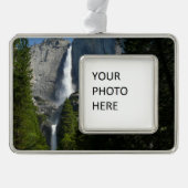 ヨセミテ滝IIヨセミテ国立公園 シルバープレートフレームオーナメント (正面)