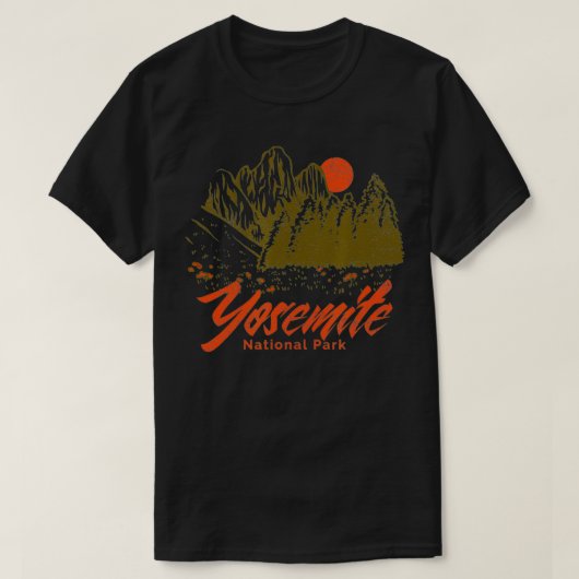 ヨセミテ米国国立公園カリフォルニアシエラネバダ Tシャツ (デザイン正面)