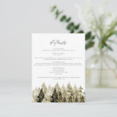ヨセミテ素朴ウォーターカラーパイン木詳細カード 招待状 (スタンド正面)