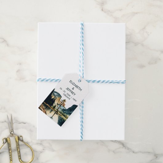 ヨセミテ結婚国立公園の水彩画 ギフトタグ (より糸付き)