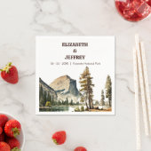 ヨセミテ結婚国立公園の水彩画 スタンダードカクテルナプキン (インサイチュ)