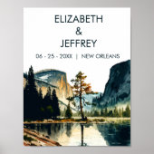 ヨセミテ結婚国立公園の水彩画 ポスター (正面)