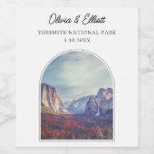 ヨセミテ結婚式の引き出物 パーソナライズされた ワインラベル (シングルラベル)