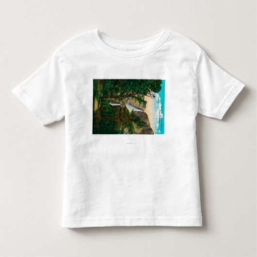 ヨセミテ、カリフォルニアのYosemite Falls トドラーTシャツ (正面)