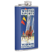 ヨセミテPosterYosemite、カリフォルニアの冬季スポーツ フラスク (右)
