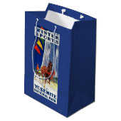 ヨセミテPosterYosemite、カリフォルニアの冬季スポーツ ミディアムペーパーバッグ (裏面アングル)