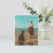 ヨゼフ・イスラエルの海の子たち ポストカード (スタンド正面)