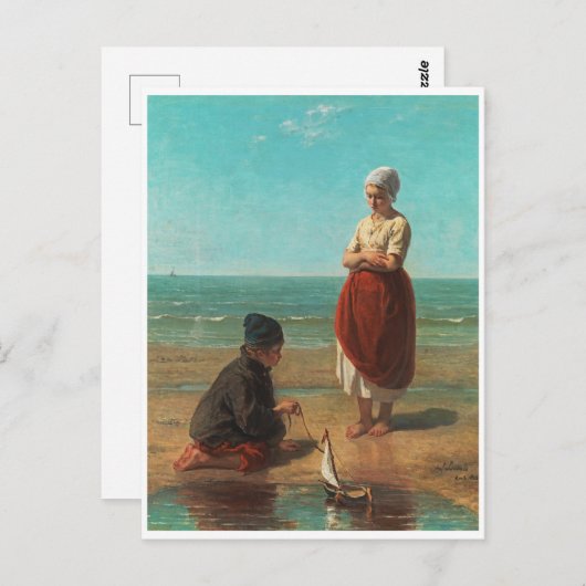 ヨゼフ・イスラエルの海の子たち ポストカード (正面/裏面)