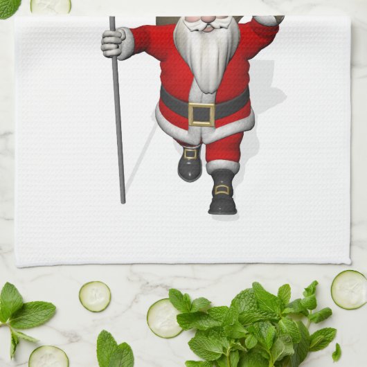 ヨッシーサンタがスロベニアを訪問 キッチンタオル (折り畳み)