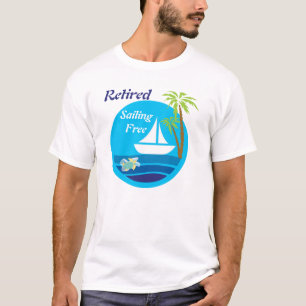 ヨットおよびカメのTシャツ Tシャツ