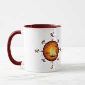 ヨットおよびコンパス面図 マグカップ (左)