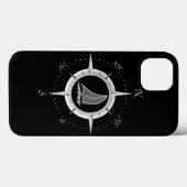 ヨットおよびコンパス面図 Case-Mate iPhoneケース (裏面 (横))