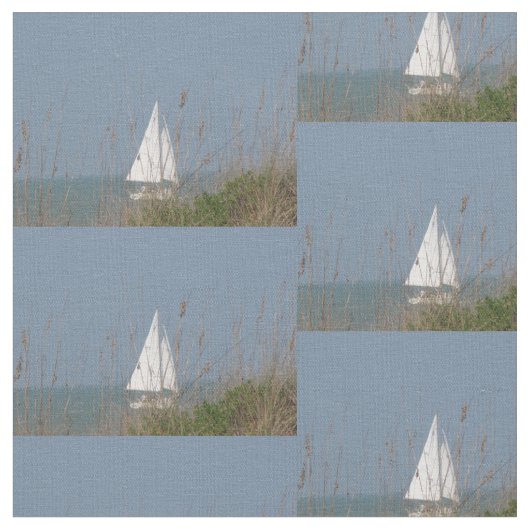 ヨットおよび海草 ファブリック (クローズアップ)