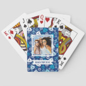 ヨットが付いているあなたの一流の|の漫画パターンを加えて下さい トランプ (裏面)