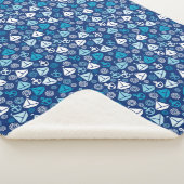 ヨットが付いている漫画パターン シェルパブランケット (3/4)