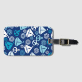 ヨットが付いている漫画パターン ラゲッジタグ (正面横)