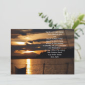 ヨットでの結婚式の夕焼け 招待状 (スタンド正面)