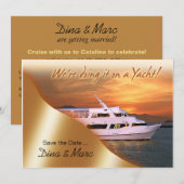 ヨットで結婚式をしよう！ 日程を保存 セーブザデート (正面/裏面)