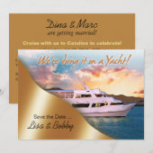 ヨットで結婚式をしよう！ 貴重な日付のお知らせII セーブザデート (正面/裏面)