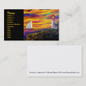 ヨットとの日没の灯台 名刺 (正面/裏面)