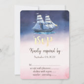 ヨットと海の星の結婚式  出席のご連絡 招待状 (正面)