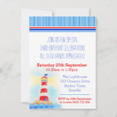 ヨットと船の男の子の3歳誕生日パーティー招待状 招待状 (裏面)