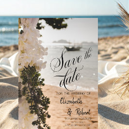 ヨットと花のビーチ セーブ・ザ・デート