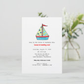 ヨットのお誕生日会招待状 招待状 (スタンド正面)