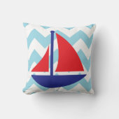 ヨットのシェブロンのアクセントの枕 クッション (正面)