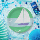 ヨットのデザインの紙皿 ペーパープレート (パーティー)