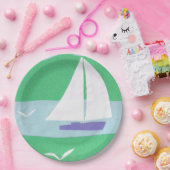 ヨットのデザインの紙皿 ペーパープレート (パーティー)