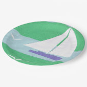 ヨットのデザインの紙皿 ペーパープレート (アングル)