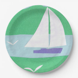 ヨットのデザインの紙皿 ペーパープレート