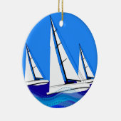 ヨットのトリオ セラミックオーナメント (右)