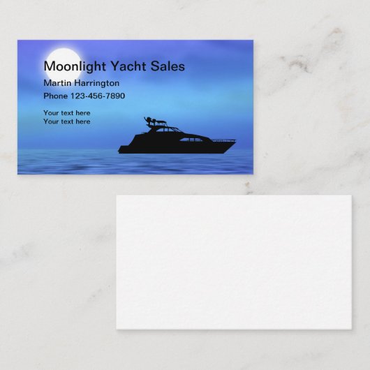 ヨットのボートの販売および維持 名刺 (正面/裏面)