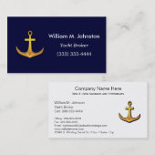 ヨットの仲介商または船遊びの販売のための金ゴールドのボートのいかり 名刺 (正面/裏面)