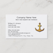 ヨットの仲介商または船遊びの販売のための金ゴールドのボートのいかり 名刺 (裏面)