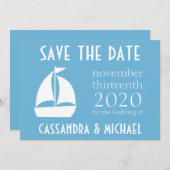 ヨットの保存日付(スカイブルー) セーブザデート (正面/裏面)