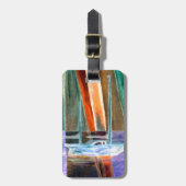 ヨットの抽象的な無形航行の装飾のギフト ラゲッジタグ (正面縦)