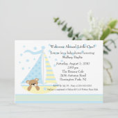 ヨットの男の子のベビーシャワーの招待状 招待状 (スタンド正面)