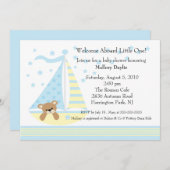 ヨットの男の子のベビーシャワーの招待状 招待状 (正面/裏面)