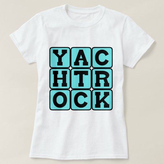 ヨットの石、音楽ジャンル Tシャツ (デザイン正面)