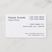 ヨットの記号のカスタムな濃紺の名刺 名刺 (裏面)